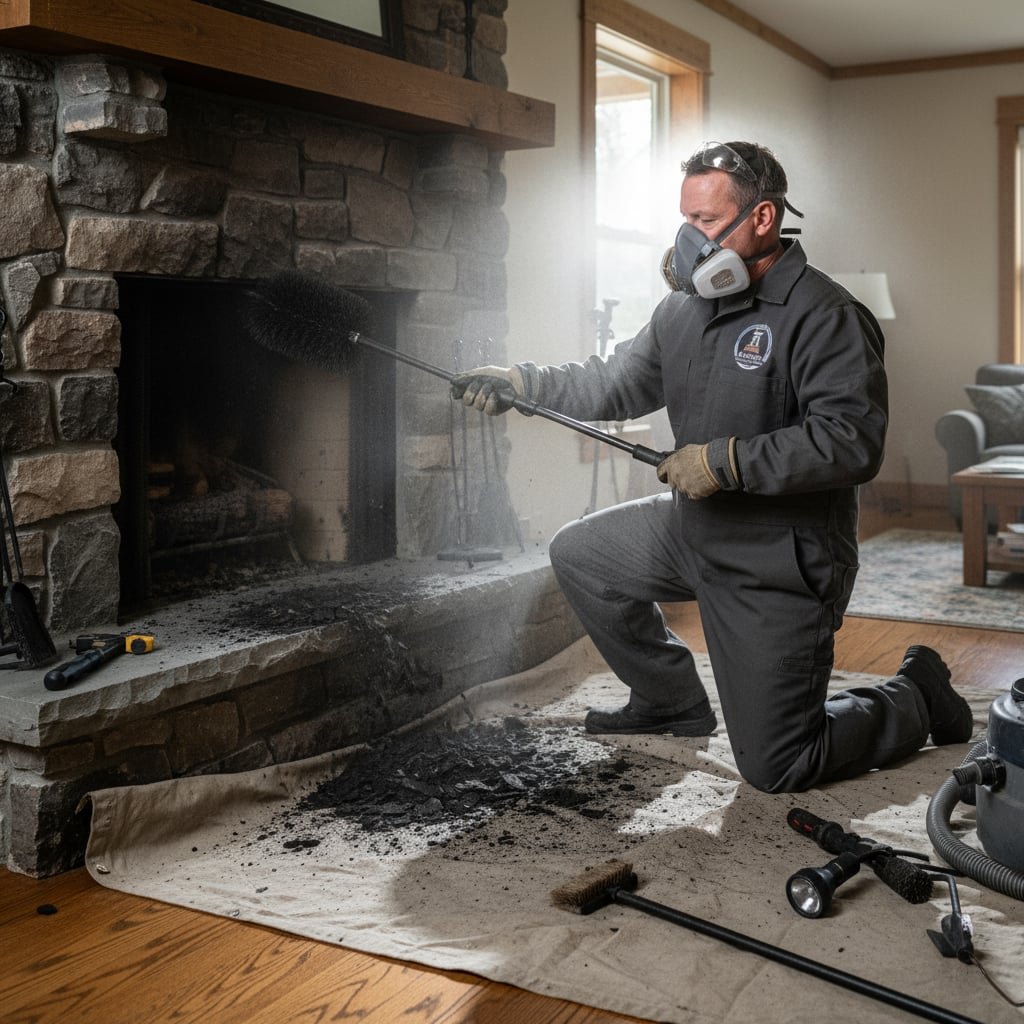 Boston Homeowner with Clean Chimney after Creosote Removal